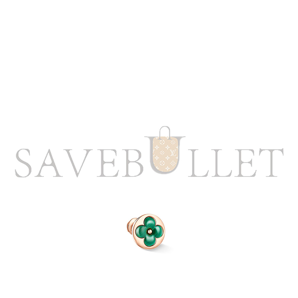 l**is V*t*n color blossom bb sun single stud earring - with rose gold and malachite q96673